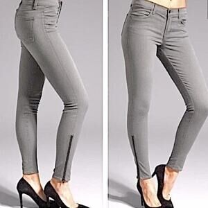 J Brand gray Gotham zipper bottom skinny jeans size 28